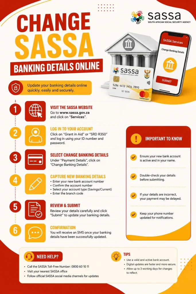 Change Bank Details Online